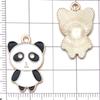 30 Mixed Black & White Enamel Panda Charms for DIY Jewelry