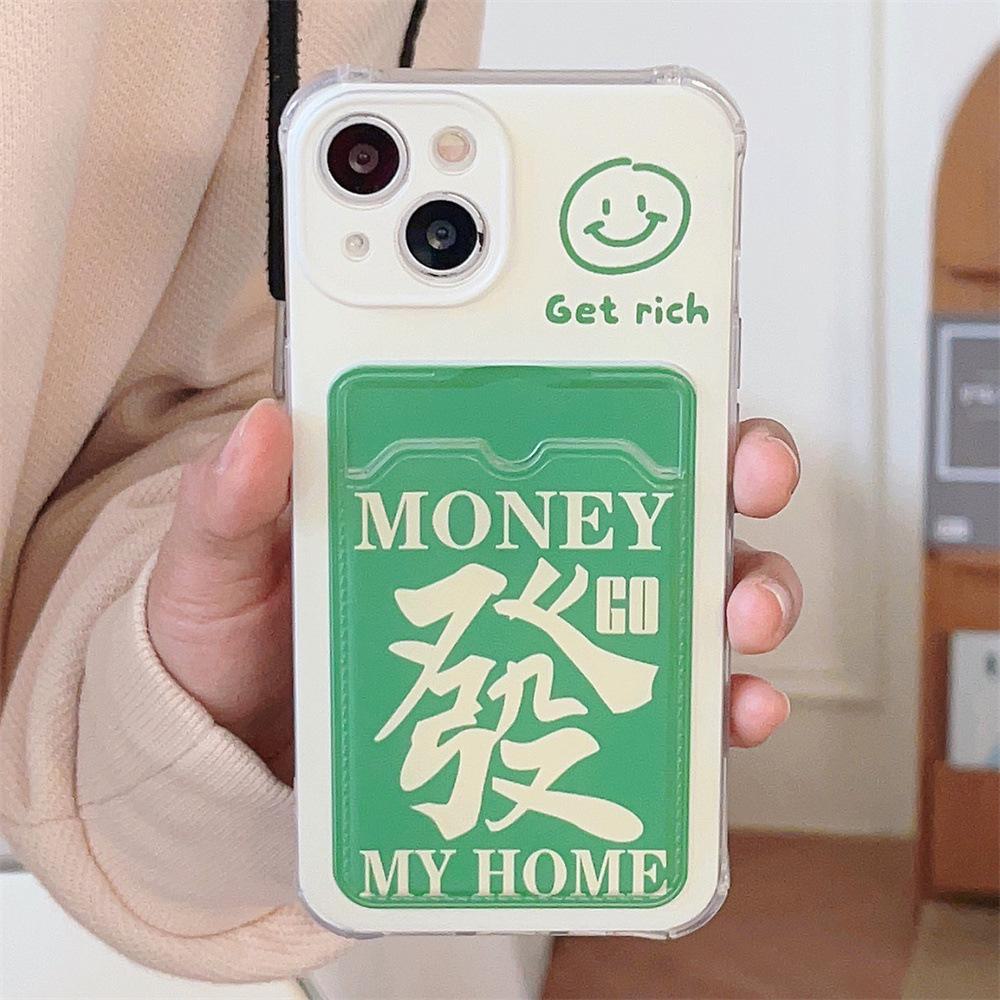 

Чехол для iPhone 13 с зеленым принтом National Tide и держателем для карт, совместим с iPhone 11/12 Pro Max/14. iPhone 14 Pro