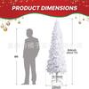 White Flocked Artificial Christmas Tree Set PVC Snow Cedar Decor Indoor Home Holiday Display