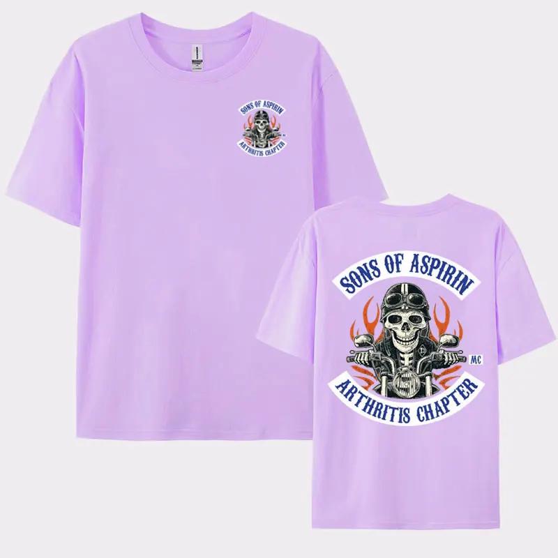 Motorcycle SoA - Sons of Aspirin - Funny Biker T Shirt Men's Fashion Gothic Oversized T-shirts Male Vintage Cool Casual Tees Y2k