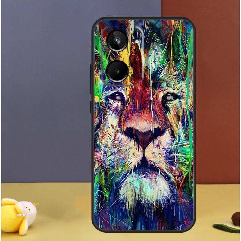 

Lion Head For Realme GT7 GT6 15 Pro 10 11 12 13 14 Pro Plus C55 C71 C75 C67 C63 C61 C53 C35 C65 Case Realme C15