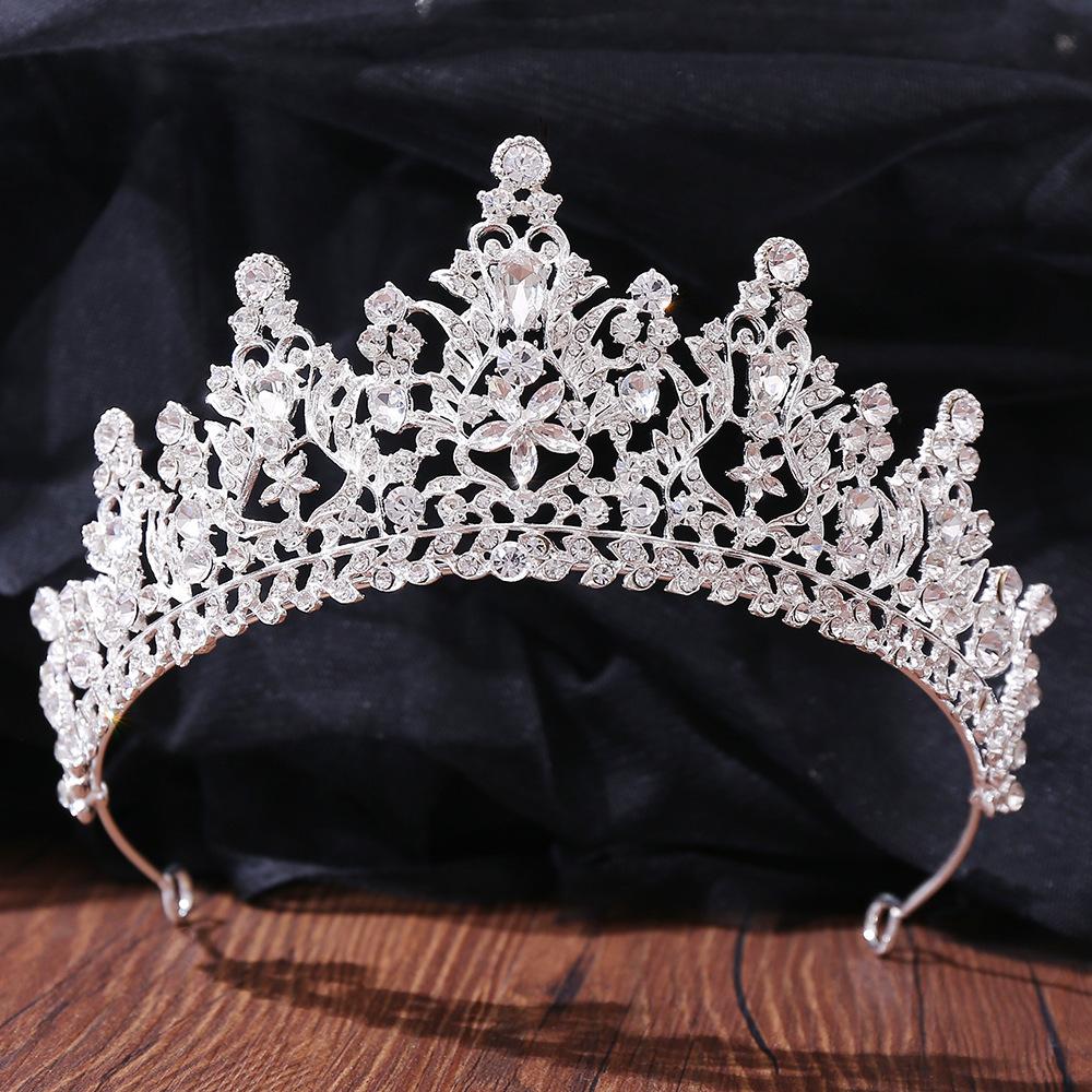 European and American Rhinestone Wedding Crown, Luxury Crystal Bride Queen Crown, Wedding Accessories and Hair Accessories 2026 15.5*7.2CM