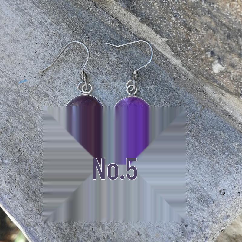 Amethyst Moon and Stars Celestial Pendant Earrings