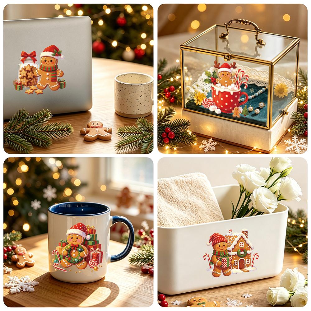 18Pcs Plastic Silhouette Paper for Lighting Decoration Paper Cut Light Box Gingerbread Man 100x90mm