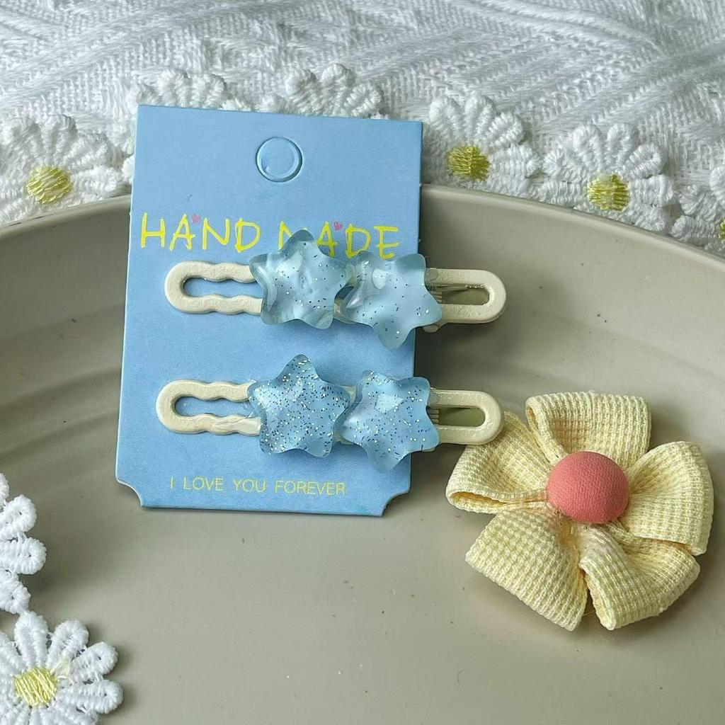 Kids' Cute Blue Bear Heart Hair Clip & Bow