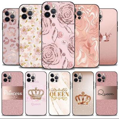 Handyhülle für Apple Iphone 14 13 12 11 Pro Max 13 12 Mini Xs Max Xr X 7 8 6 6s Plus Hülle Roségold Rosa Königin Prinzessin