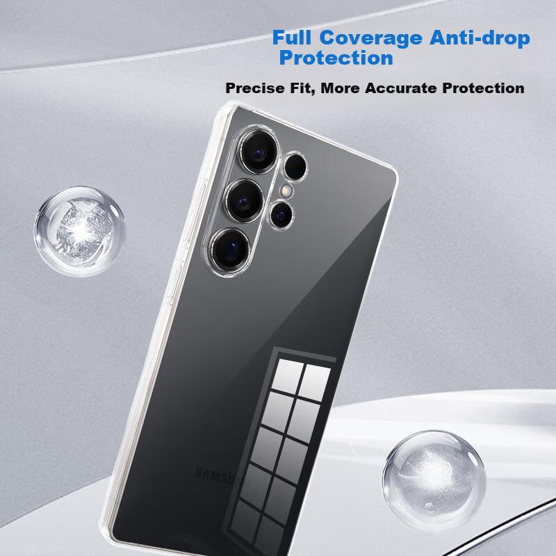 Phone Case for Samsung S25 Ultra, Samsung Galaxy S25 Ultra Protective Cover, Ultra-Thin Full Coverage Simple Transparent Airbag Shockproof Soft Case
