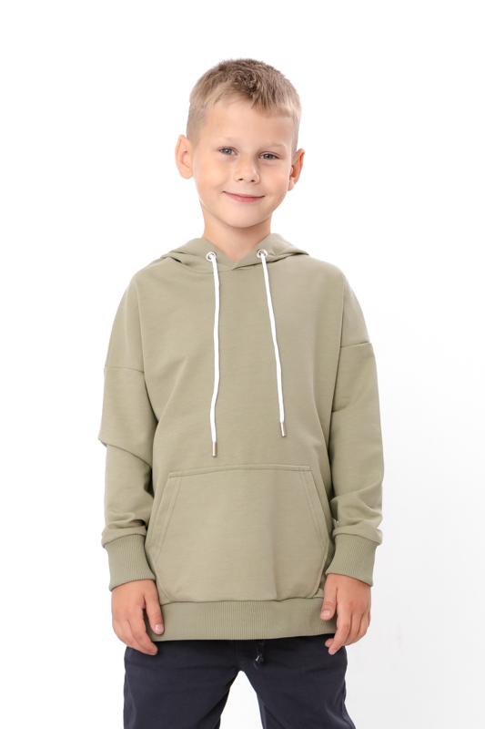 

Hoodie (boys) – Breathable Cotton, Hood & Long Sleeve, Any season, 6394-057-4 HC 110 оливковий