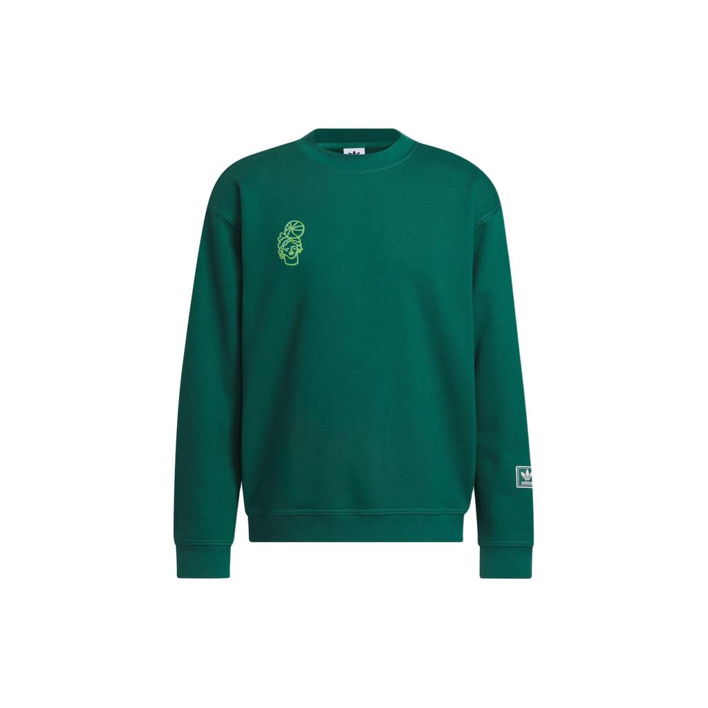 Adidas Originals Hoop York City Logo Sweatshirt Unisex Tops Forest-Green IT4987