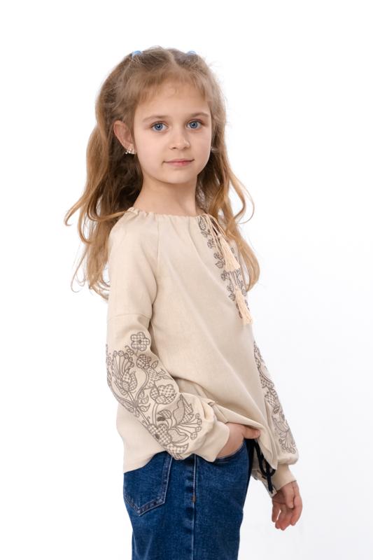 Girls' Long Sleeve Embroidered Blouse - Traditional Ukrainian Vyshyvanka Any Season 6480-070-22 HC