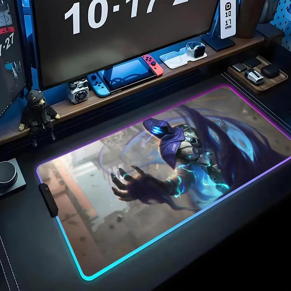 Omen valorant Mouse Pad RGB Mousepad da Gioco Grande Pad LED Tappetino da Scrivania per PC Tappetino Luminoso per Mouse Tappetini Grandi per Tastiera Tappeto da Tavolo Con