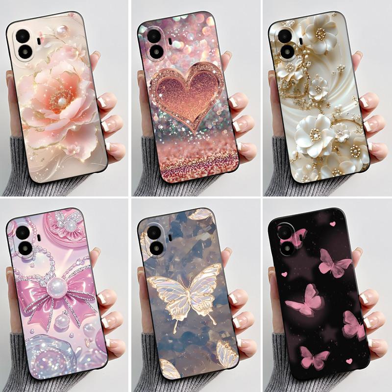 Husă de telefon imprimată pentru TCL K70 SE (T453D) Huse Capă Silicon Moale Negru Carcasă Flori Drăguțe Desene Animate Carcasă Coque