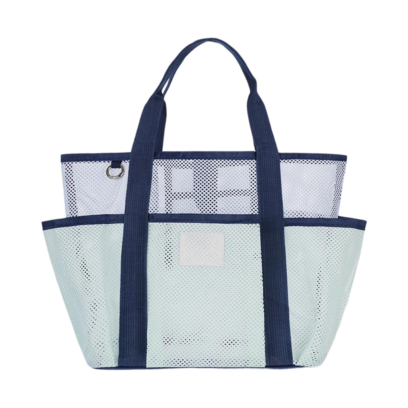 

Multicolor Mesh Beach Bag With Multiple Pockets, Multifunctional Swimming Beach Travel Bag For Shoes, Swimsuits, And Swim Tr One Size