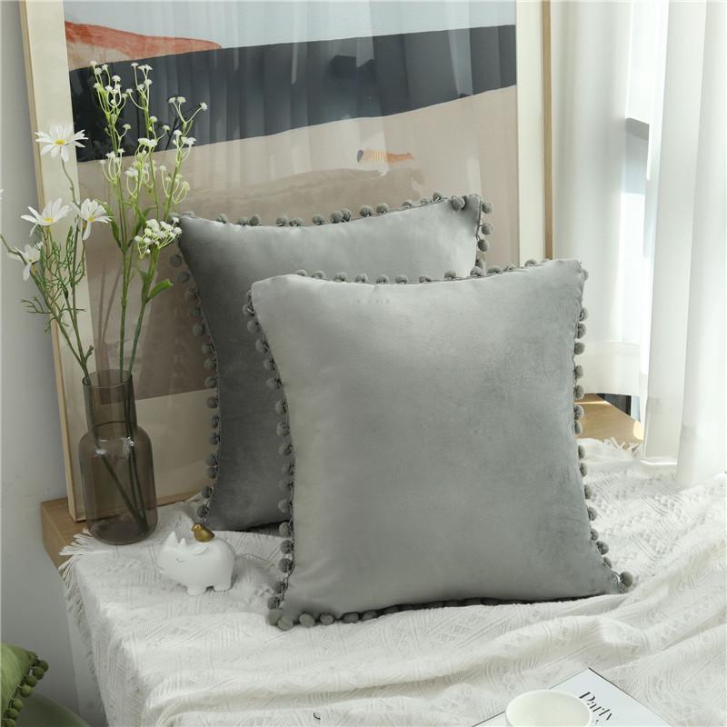 

GURET бархатные наволочки декоративные подушки для дивана автомобиля Housse De Coussin 45*45 30*50 мягкие роскошные домашние декорации пледы 45x45cm светло-серый