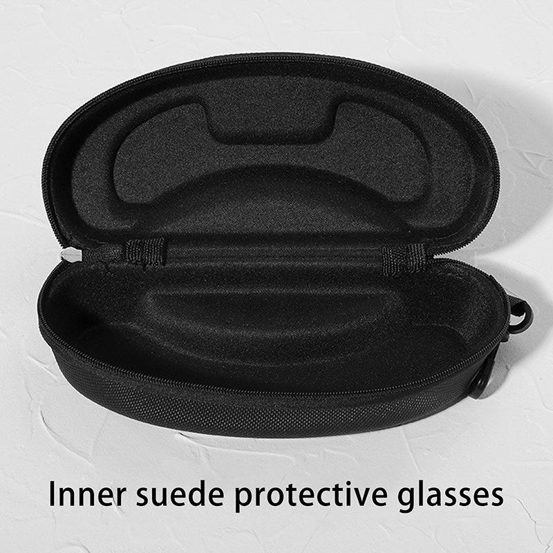 Portable Eva Glasses Case With Carabiner Hook Black Sunglasses Hard Case Zipper Eyeglasses Protector Box Holder