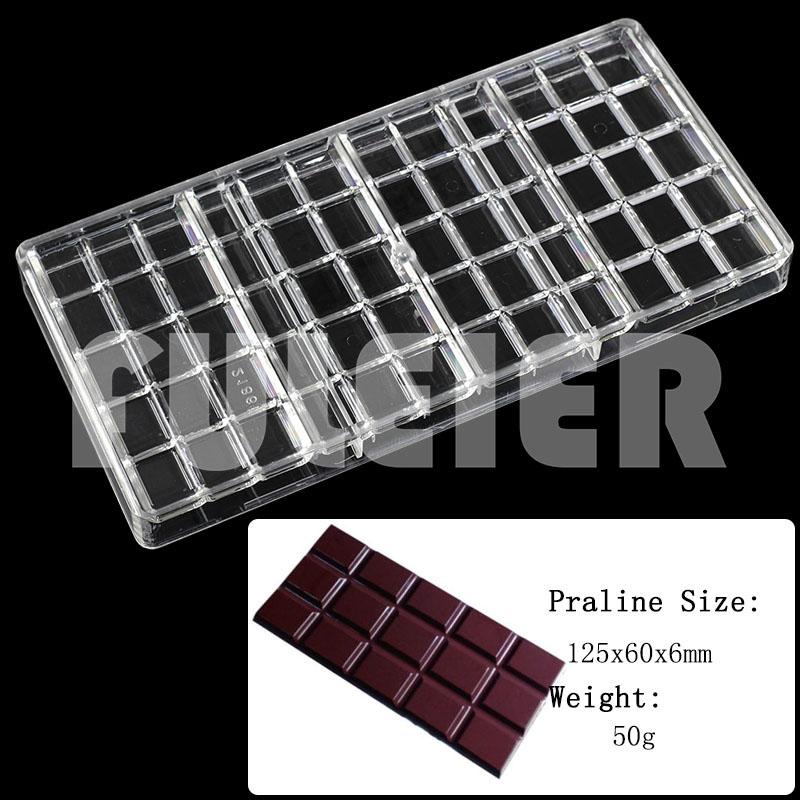 3D Polycarbonate Chocolate Mold For Baking Candy Bar Mould Sweets Bonbon Chocolate Cake Decoration Confectionery Tool Bakeware
