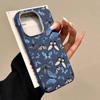 Leather Soft TPU Case For iPhone 16 16e 15 Pro Max 14 13 12 11 Small Butterfly Printed Shockproof Soft Silicone Phone Cover