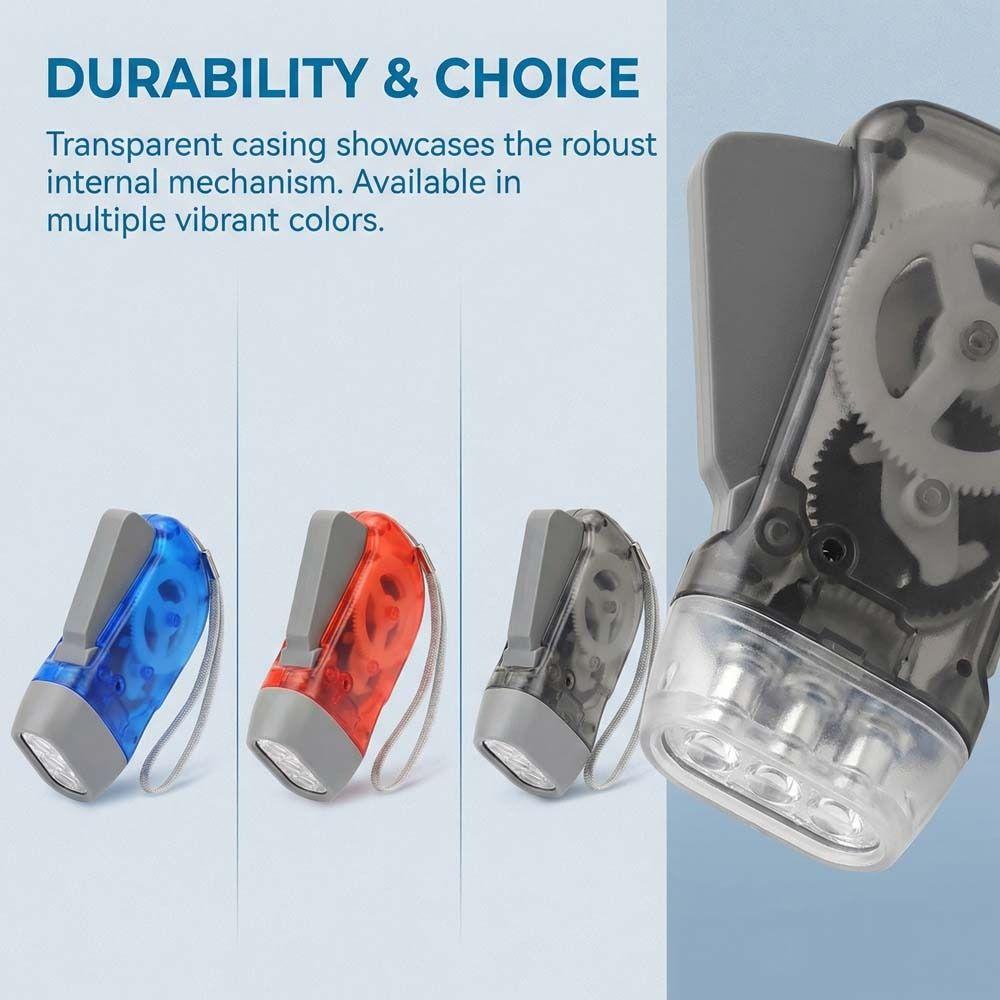 Rechargeable Charging Torch Hand Pressing Outdoor Camping Flashlight Saving Space for Backpack