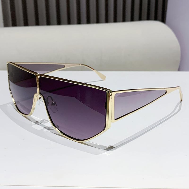 

Popular Metal Big Frame One-Piece Punk Women Sunglasses Men Shades Outdoor Travel Sunglass Female UV400