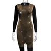 Black Rhinestone Fishnet Sheer Bodycon Mini Dress