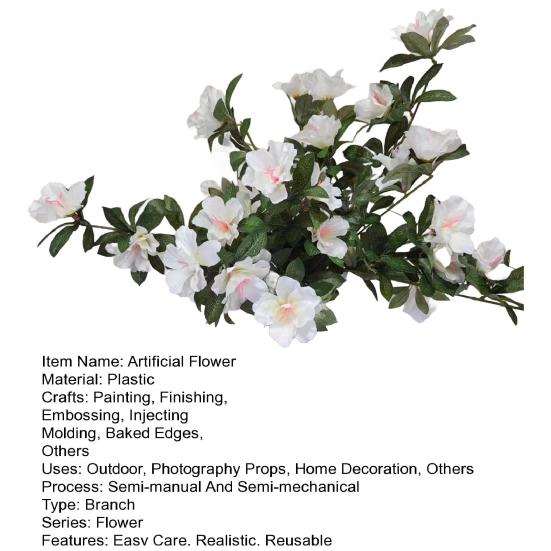 Yousheng 1/2Pcs Artificial Azalea Flower Realistic UV Resistant Fake Plastic Flower Home Table Centerpiece Indoor Outdoor Faux Bloom Decoration