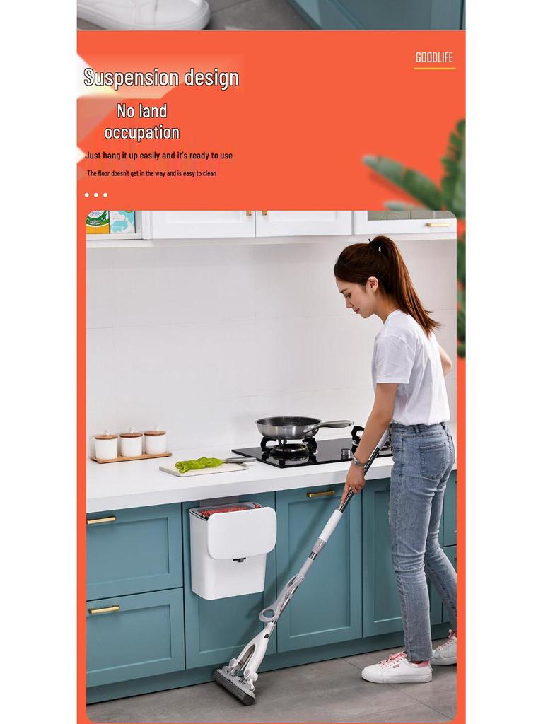 Hanging Kitchen Trash Can with Sliding Lid and Inner Bucket for Household Use
