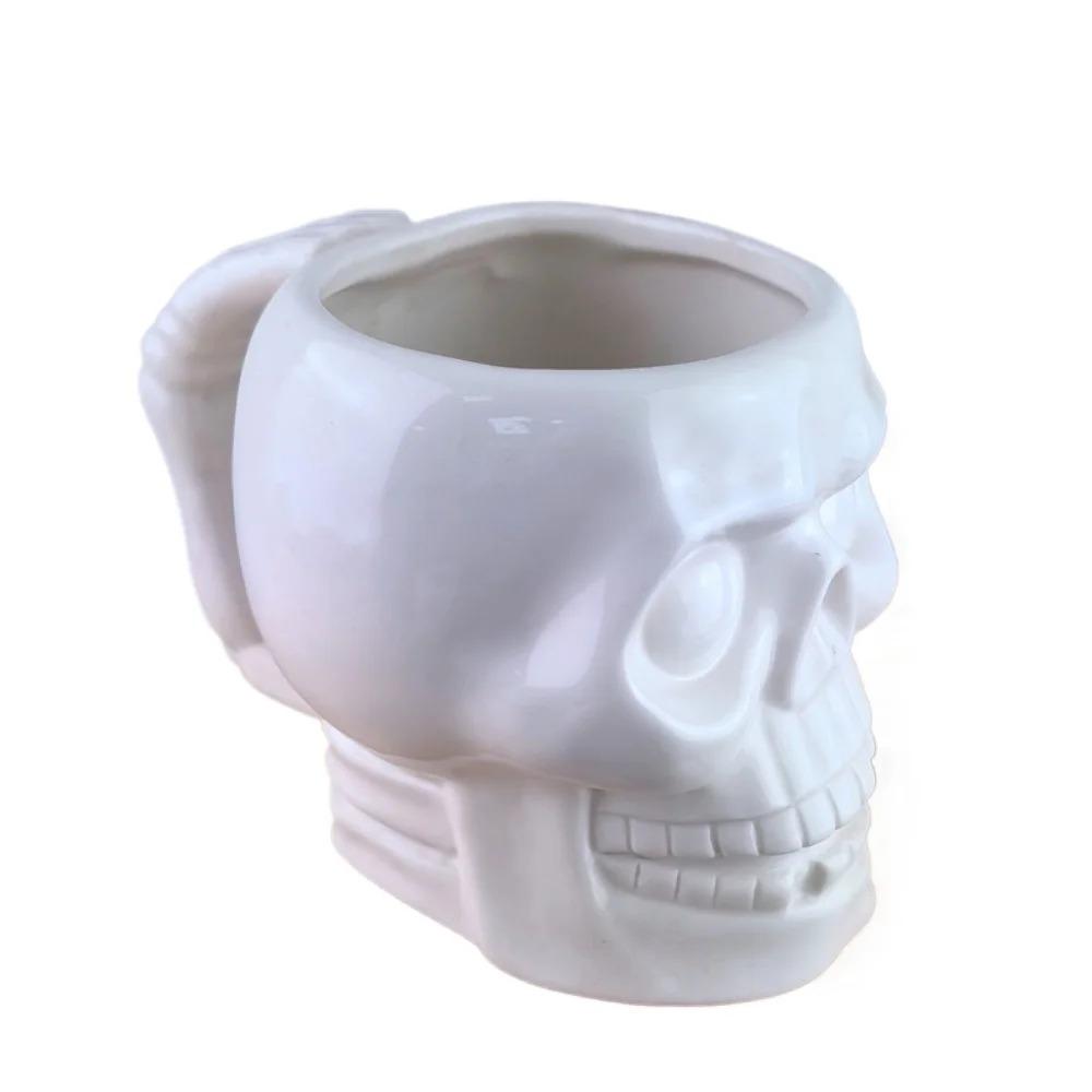 Creative Skull Ceramic Mug Halloween Beer Mugs 3D Stereoscopic Alien Milk Mug Human Skull Novelty Magic Coffee Mugs
