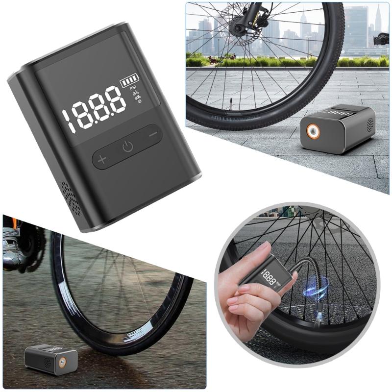 Portables Bike Pumps Wireless Cycling Inflator Small Air Compressors Bike Pumps for Road Mountain City Bikes