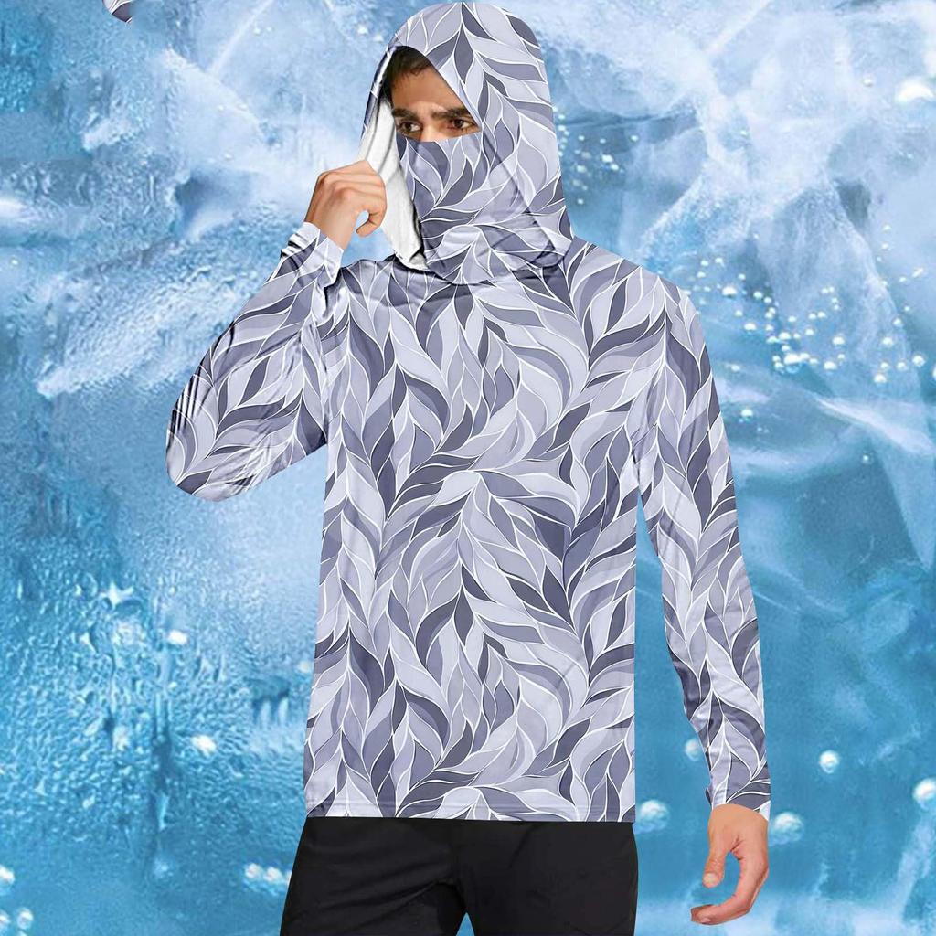 Herrskjorta med mask Lätt långärmad huva Vandring Fiske Prestanda
