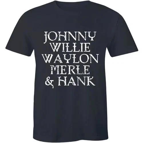 Waylon Willie Merle Johnny Hank Men's T-shirt Group Tee Gift for Friends Family
