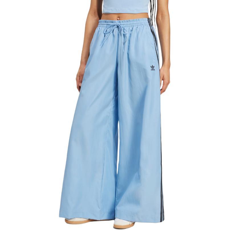 adidas Originals Logo Loose Fit Sports Pants Women Bottoms Gray Blue JV7492