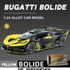 1/24 Scale Bugatti Bolide Alloy Sport Car Model Diecast Metal Toy Racing Vehicles Sound and Light Toy Collection Gift for Childrens