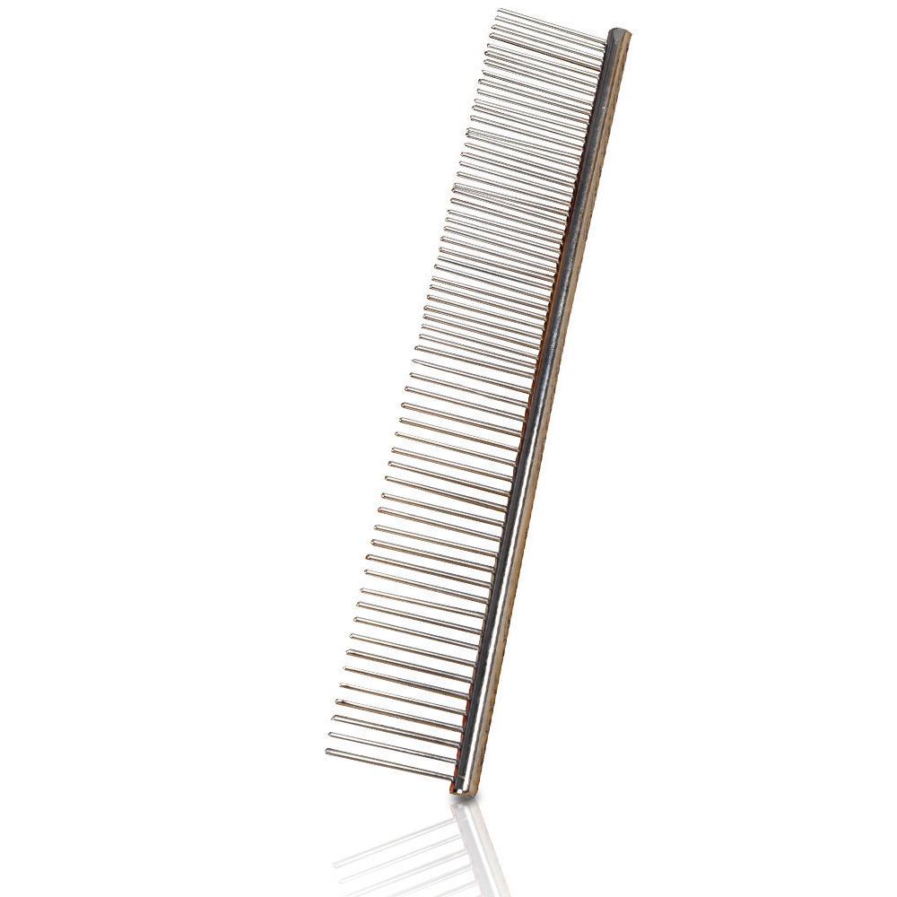 Chrome-Plated Detangling Dog Comb for Golden Retriever & Schnauzer