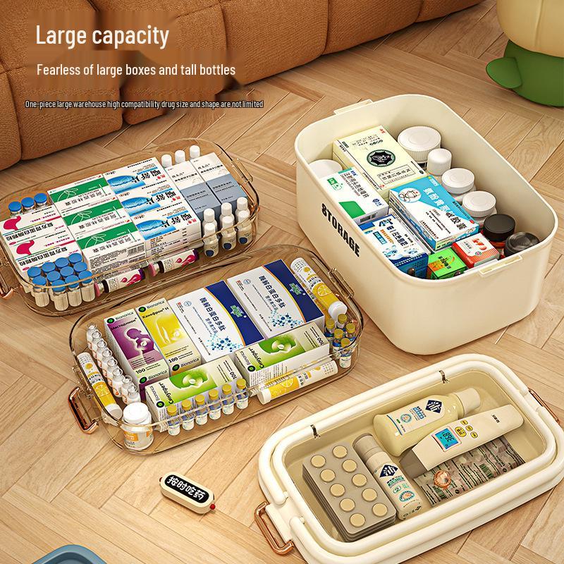 Large Capacity Multi-Layer Family Medicine Storage Box for First Aid and Medication Organization