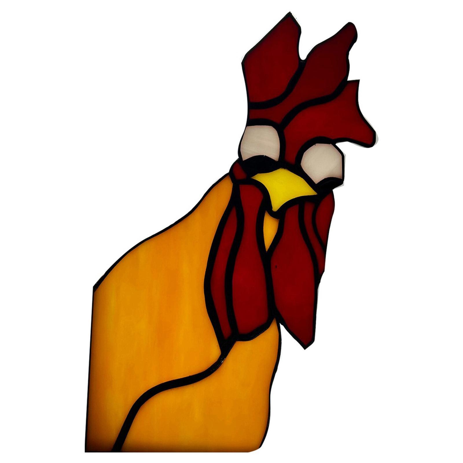 10cm Creative Peeping Rooster Window Corner Decor Acrylic Balcony Ornament A