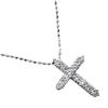Cross Necklace K18 White Gold/diamond Cross 2.2g Women Used