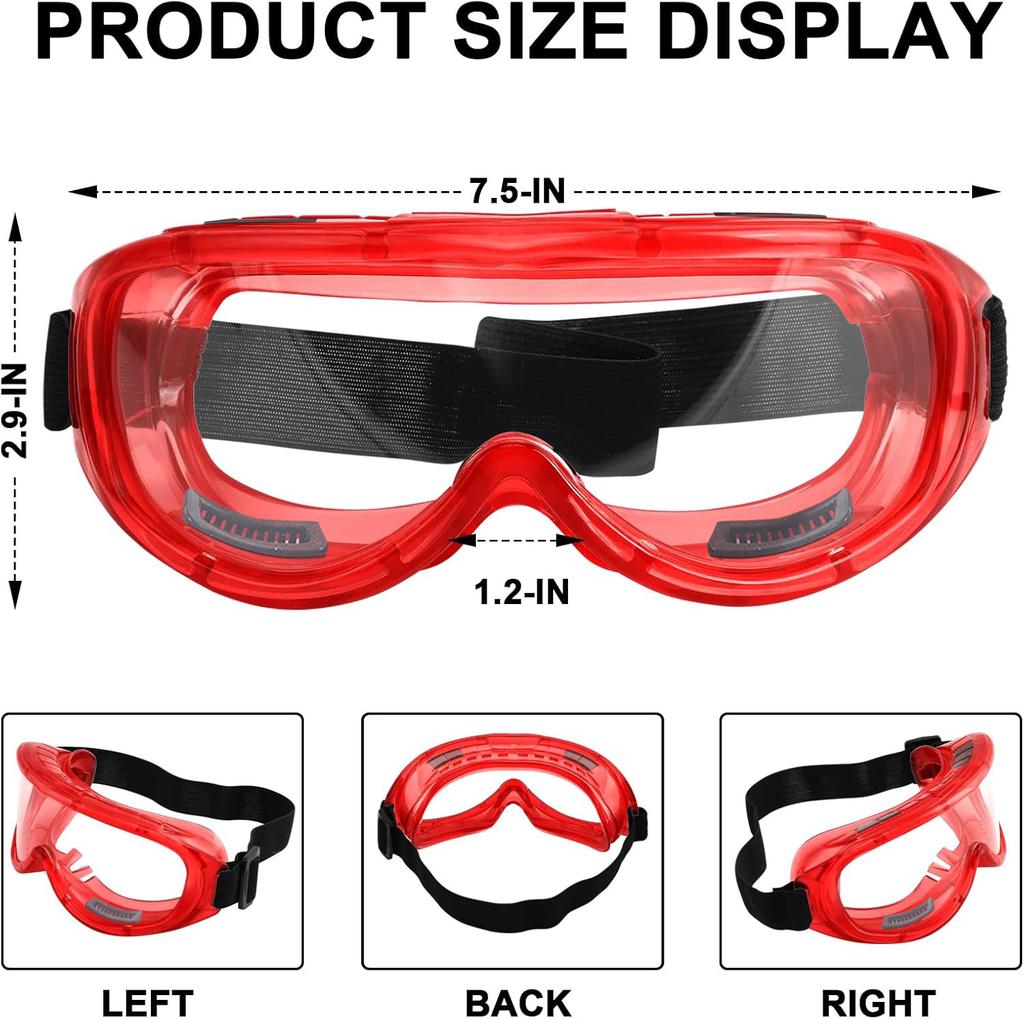 Anti-Fog Safety Goggles Adjustable Chemical Splash Eye Protection Lab Goggles for Women Men