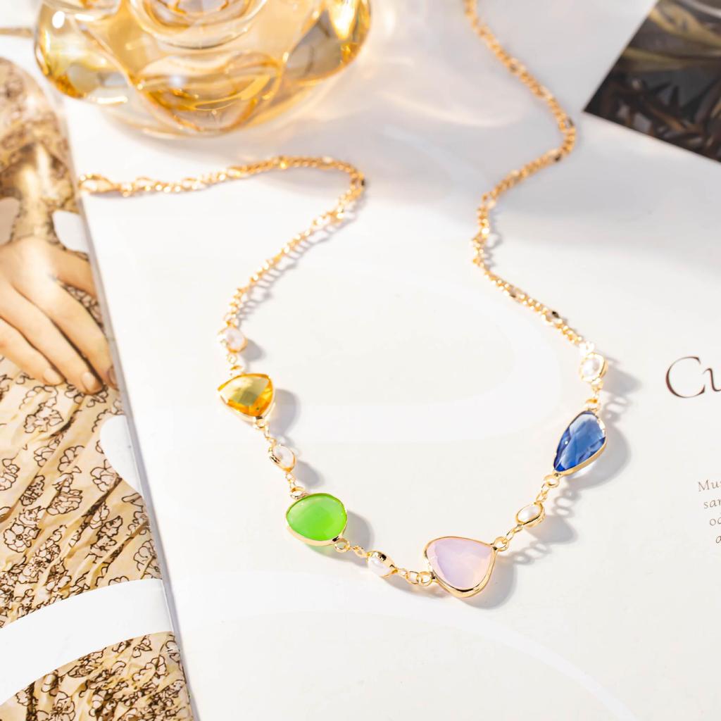 Cross-Border Vintage French Crystal Necklace: Elegant, Luxurious, Versatile Clavicle Chain for Women