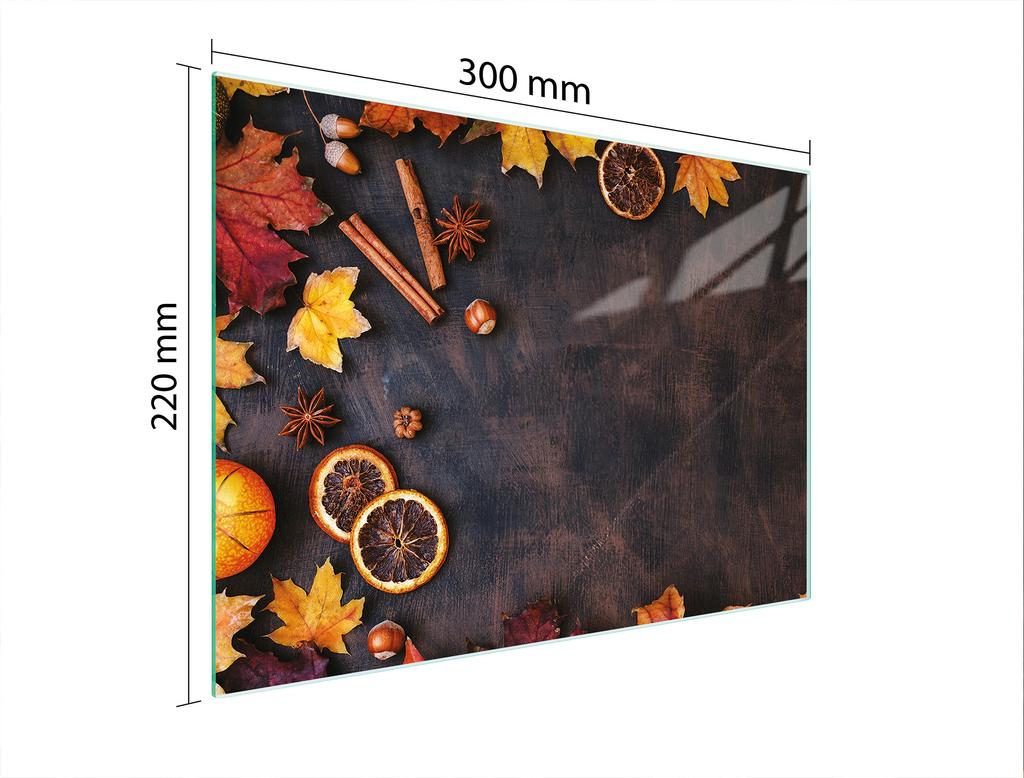 SZKLANA DESKA DO KROEJNIA 30x22 LIŚCIE