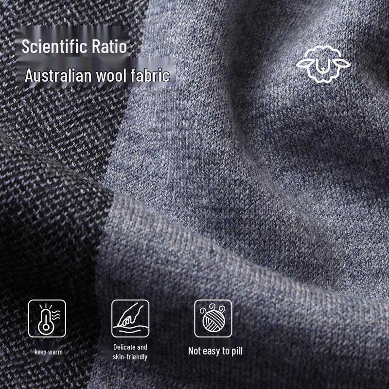 Men's Autumn/Winter Wool Blend Warm Scarf