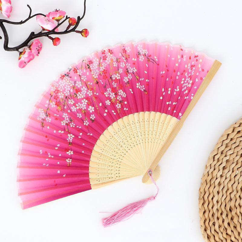 Hanfu skládací vějíř pro ženy inspirovaný japonským a čínským stylem – Scénický tanec bambusový styl