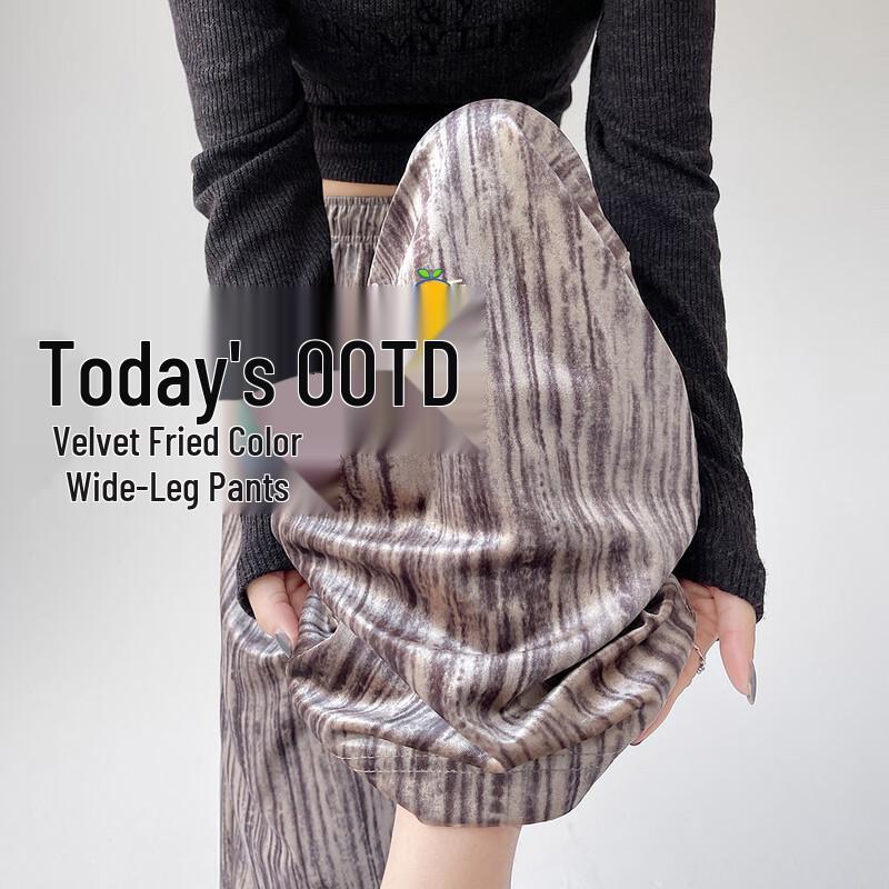 Women s Tie-Dye High-Waist Wide-Leg Casual Pants 2XL