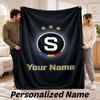 Sparta Prague Personalized Flannel Blanket Custom Name Text Soft Throw Blanket Home Decor