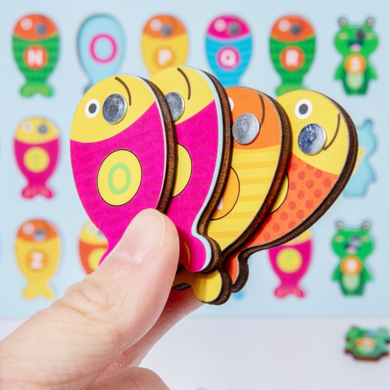 Magnetic Wooden Montessori Multifunctional Matching Board Digital Alphabet Cognition Puzzle Preschool Learning Educational Toys
