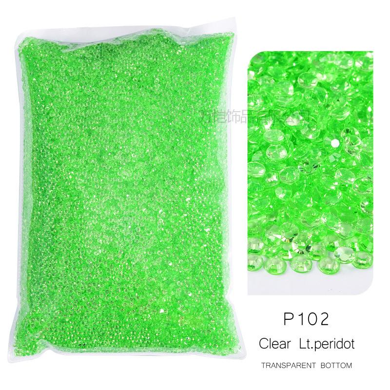 Round Resin Flat Bottom Drill Transparent Bottom Luminous Nail Drill Diy Mobile Phone Violent Bear Loose Diamond Accessories Accessories