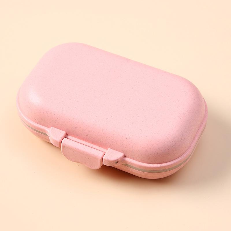 1Pc Mini Portable Drug Packaging Box Seven Compartment Medicine Box Drug Wheat Straw Material Storage Box
