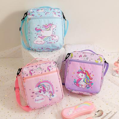 Kawaii Children Cartoon Unicorn Θερμομονωμένη τσάντα γεύματος Κουτί Φορητό για αγόρια κορίτσια Σχολείο Γραφείο μεσημεριανού γεύματος Τσάντα πικνίκ
