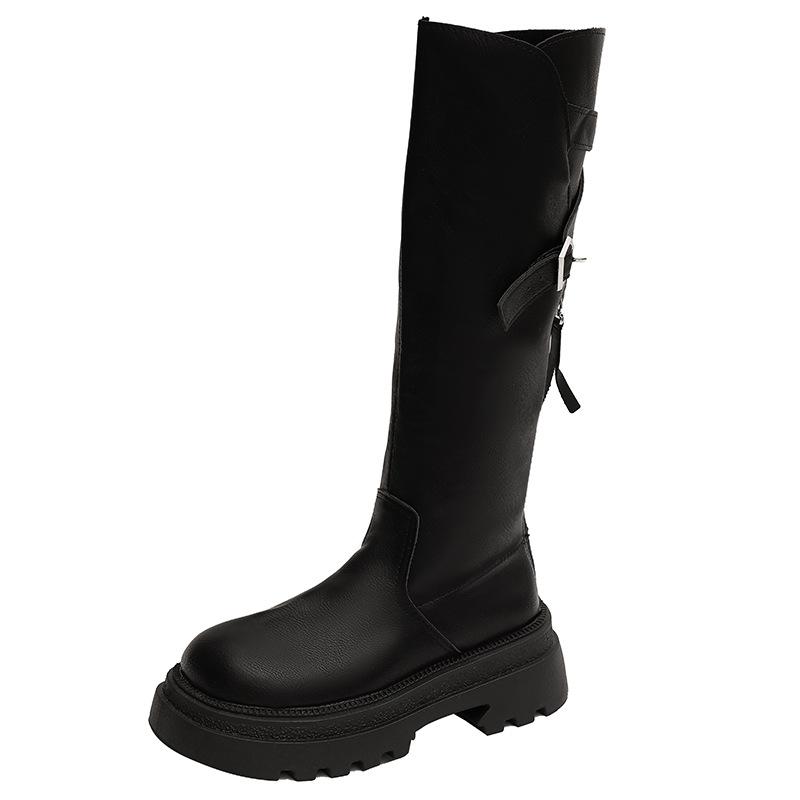 Brown French Skinny Small Platform Boots Women's Boots 2025 New Autumn Retro Tall Knight Boots