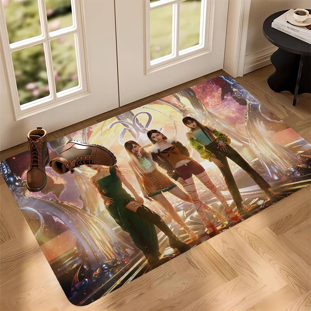 KPOP Korean Girl Group A-AespaS Floor Mat Non-Slip Laundry Room Mat Laundry Decor Balcony Child Living Room Household Carpets