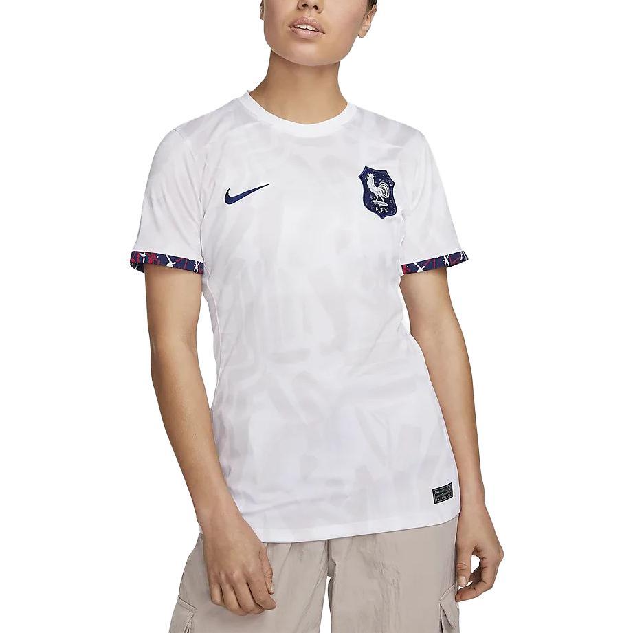 Nike Schnelltrocknendes atmungsaktives Rundhals-Kurzarm-Fußballtrikot Damen Oberteile Weiß DR3990-100